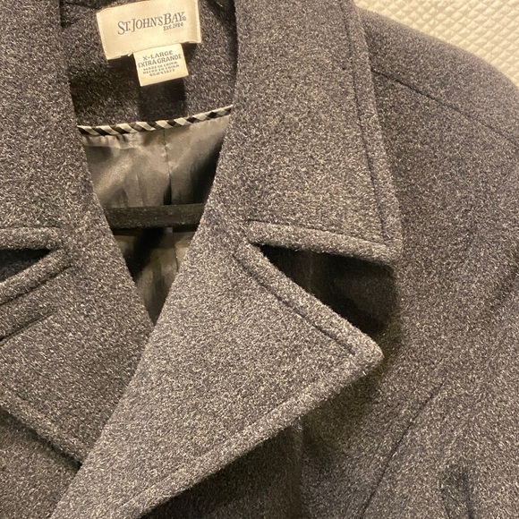 St. John's Bay Charcoal Double-Breasted Pea Coat - Picture 7 of 12